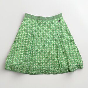 Scapa Sports Girls Pleated Skirt Size 12 Green White Lined Side Zipper GUC